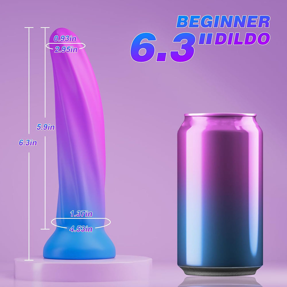 STRIKER Purple Blue Gradient silicone dildo with suction