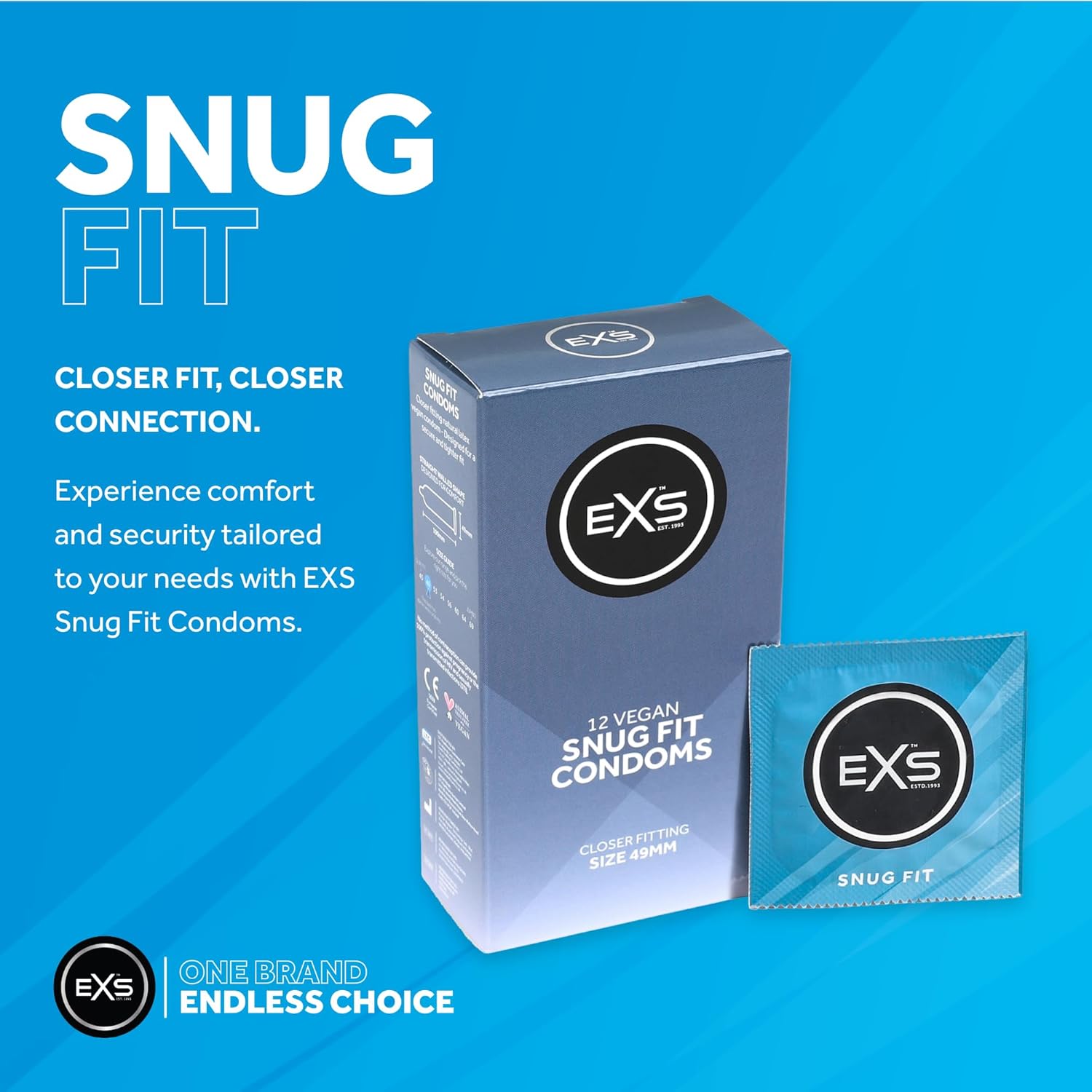 EXS Snug Fit Condoms 12 Pack Δευτερεύουσα εικόνα προϊόντος