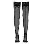 Hold-up Stockings with 8 cm wide lace top BLACK - image 6