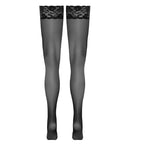 Hold-up Stockings with 9 cm wide lace top BLACK - image 4