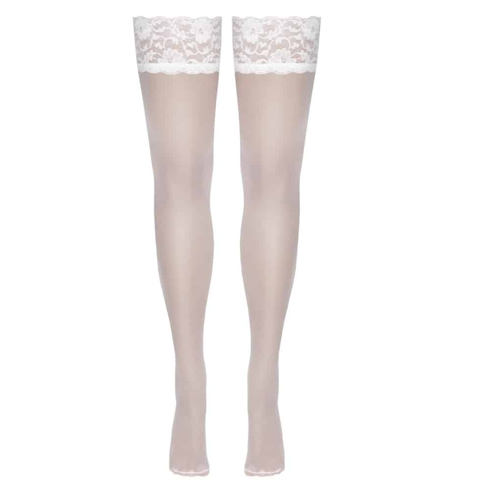 Hold-up Stockings with 9 cm wide lace top WHITE Κύρια εικόνα προϊόντος