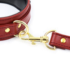 NAUGHTY TOYS fetish Wine RED leather collar with leash - image 2