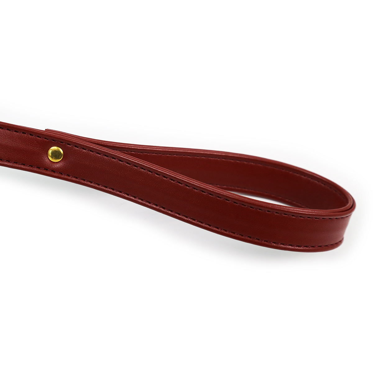 NAUGHTY TOYS fetish Wine RED leather collar with leash - image 4