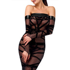 Noir Handmade Bondesque Opera Off-shoulder long dress BLACK - image 9
