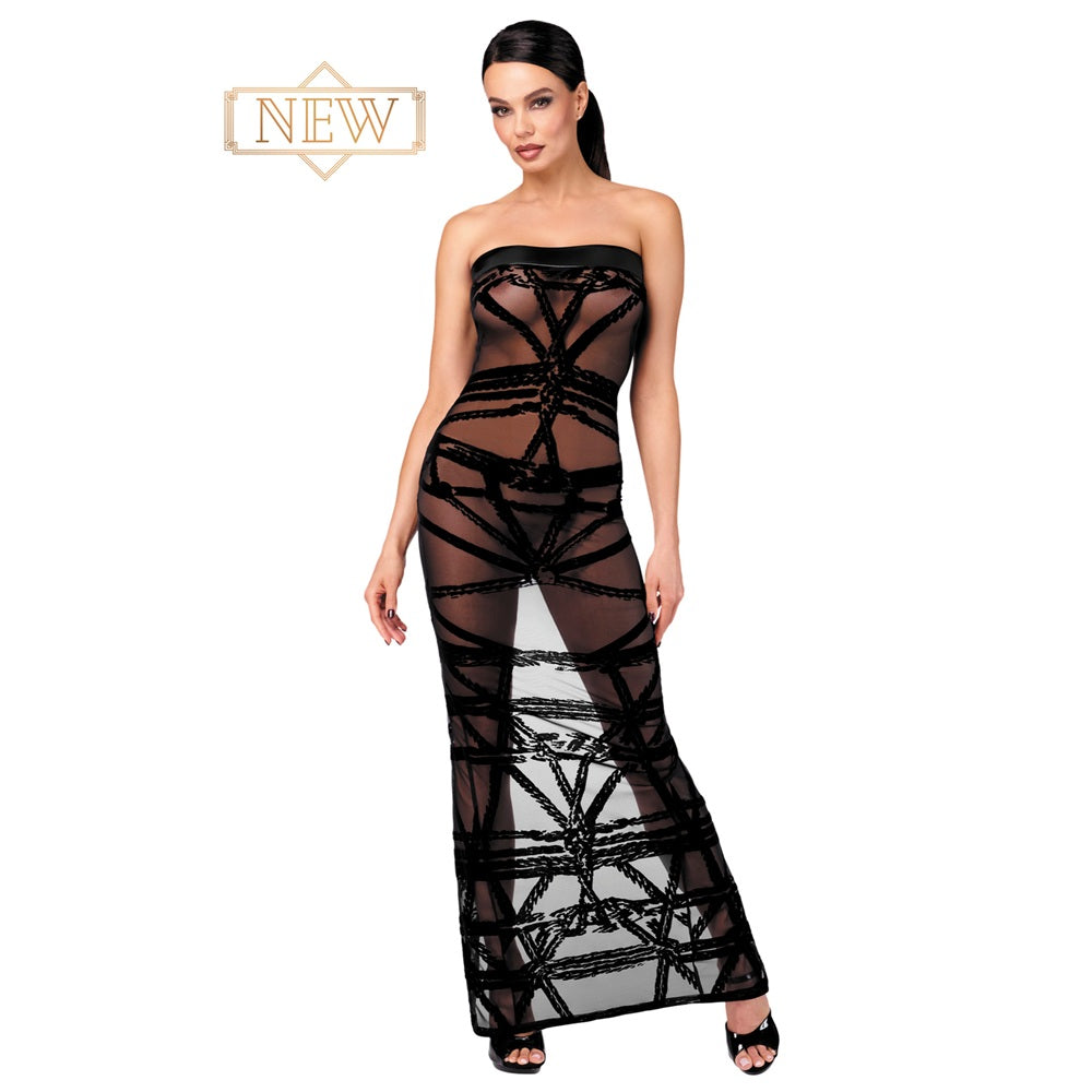 Noir Handmade Bondesque Opera Off-shoulder long dress BLACK