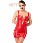 Noir Handmade Bombshell Lace-Up Mini Dress Red - image 5