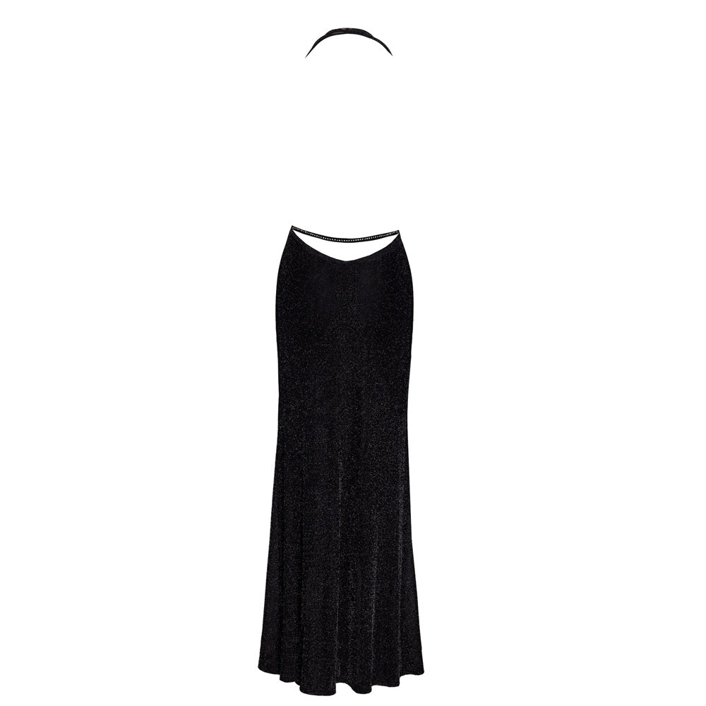 Noir Handmade Onyx Liquid Long black dress - image 7