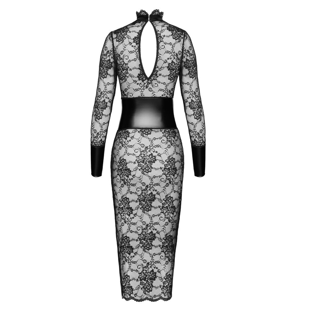 Noir Handmade Noirelle Lace Corset Midi dress BLACK