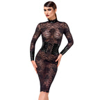 Noir Handmade Noirelle Lace Corset Midi dress BLACK - image 4