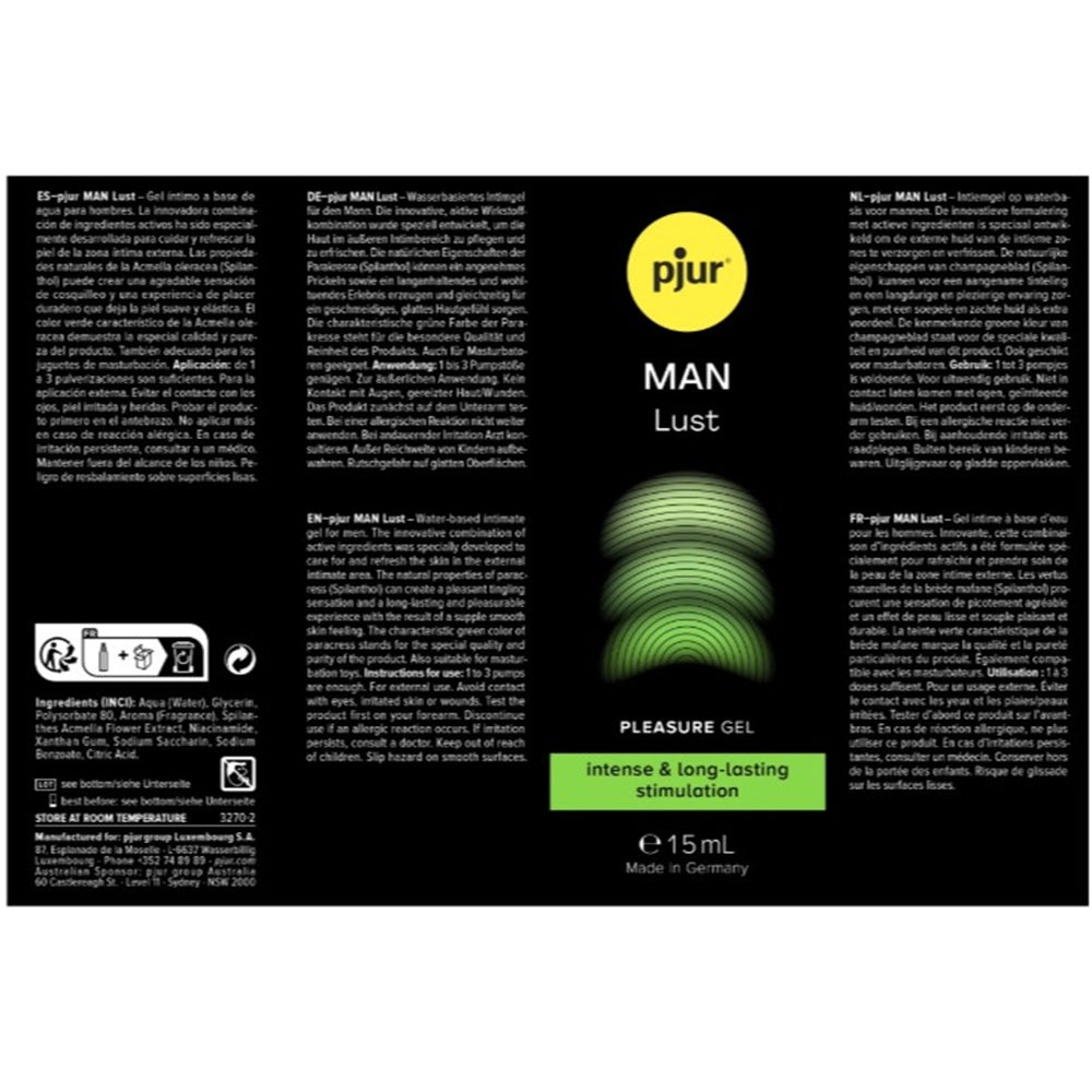 Pjur Man Lust Water-based stimulation gel 15 ml