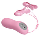 Pink Romantic Wave Vibrating nipple clamps with Electro stimulation