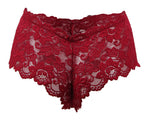 Plus Size Hot Red Floral Lace Short