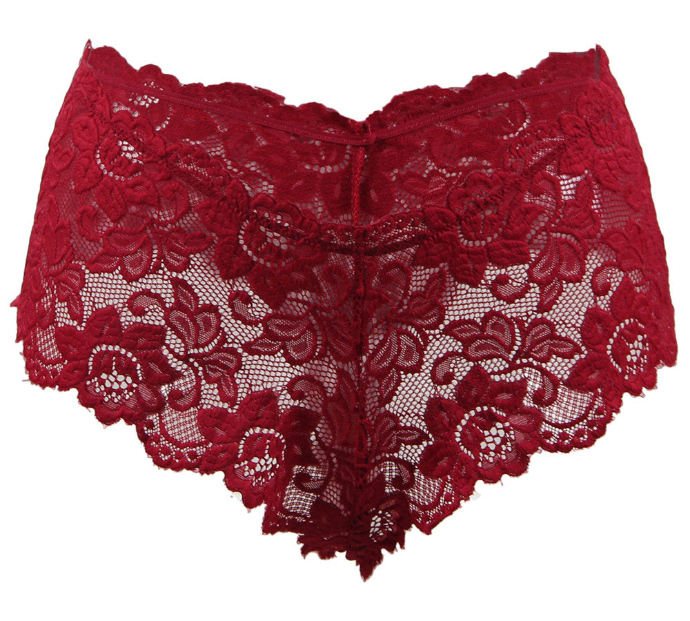 Plus Size Hot Red Floral Lace Short - image 4