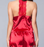 Plus Size Jasmine Satin Cami and Short Red