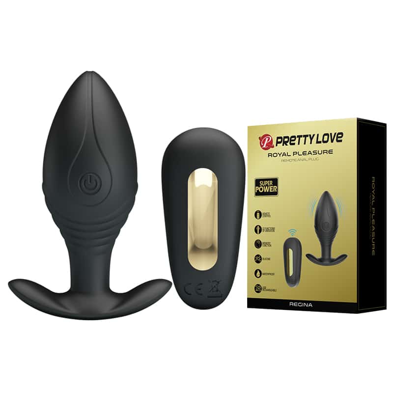 Pretty Love Regina Royal Pleasure Butt Plug-Black-Gold