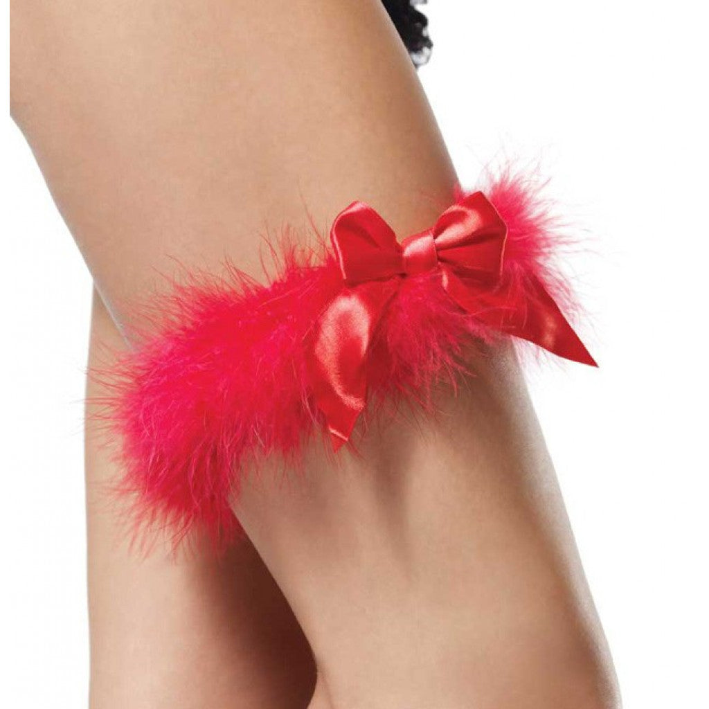 Red Marabou Garter - image 2