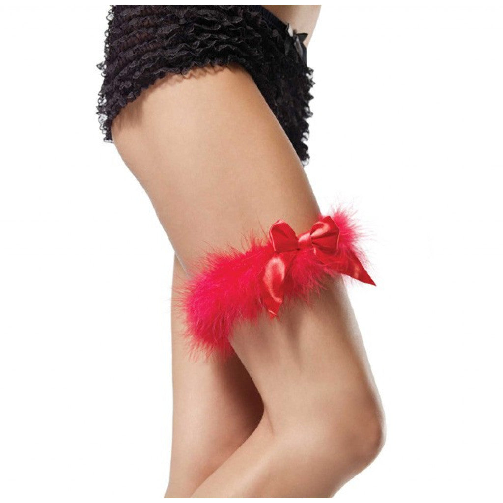 Red Marabou Garter