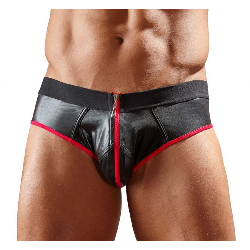 Shiny Matt Jock with Red Hem Main image