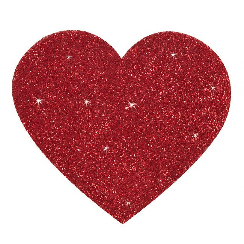 Sparkling Red Heart Nipple Stickers