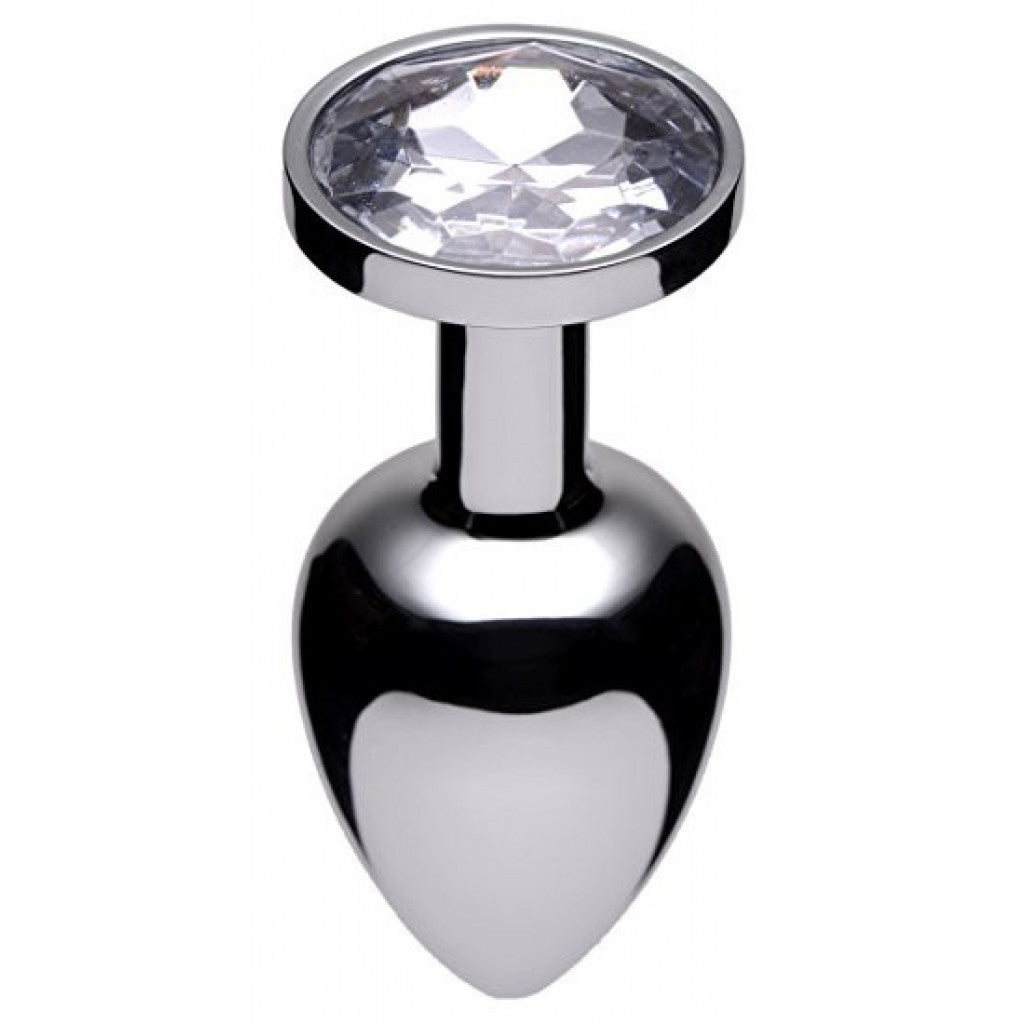 Stainless steel Jewel Butt plug White diamond Medium size - image 2