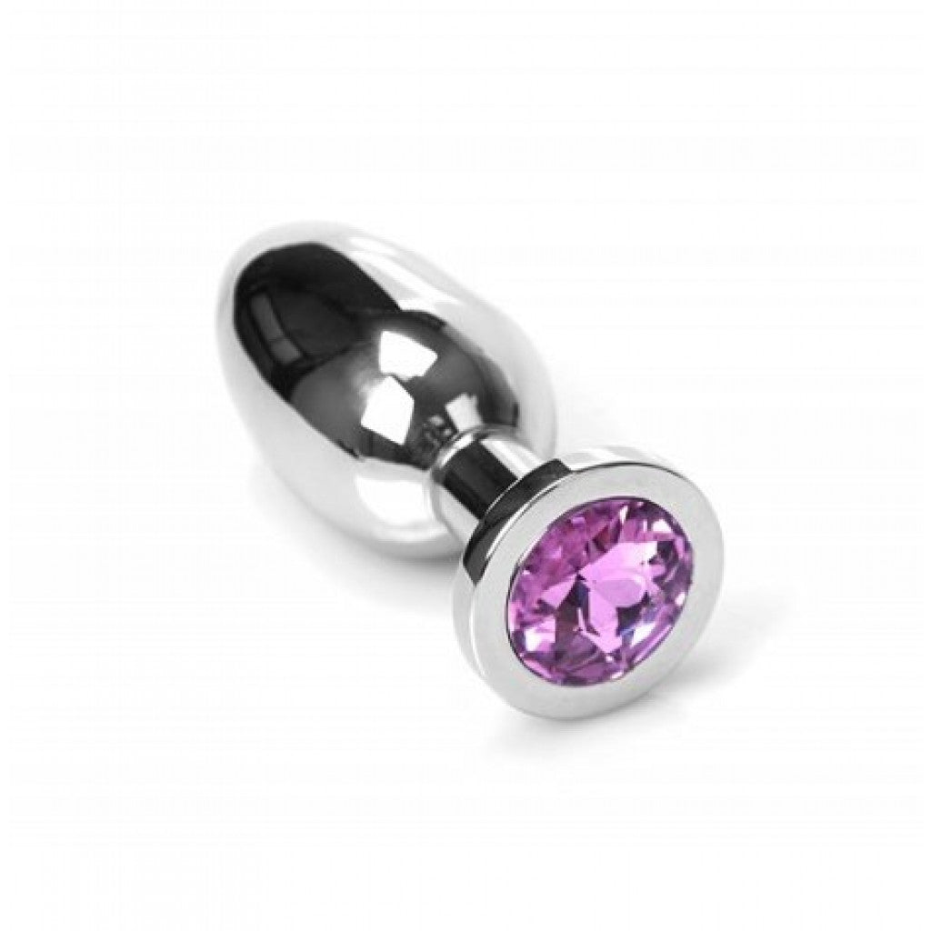 Stainless steel Jewel Buttplug Medium Pink Κύρια εικόνα προϊόντος