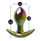 TOYBOY Rainbow Glass Butt Plug with stopper fin - image 3