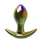 TOYBOY Rainbow Glass Butt Plug with stopper fin