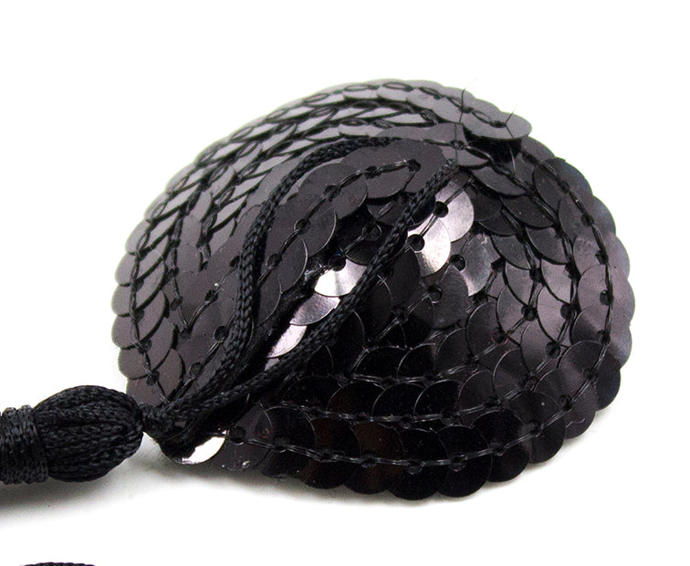 Black Heart Burlesque Sequin Nipple Black Tassels - image 2