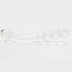Crafted ribbed and beaded crystal clear glass Dildo 20 X Ø 2 cm - image 2