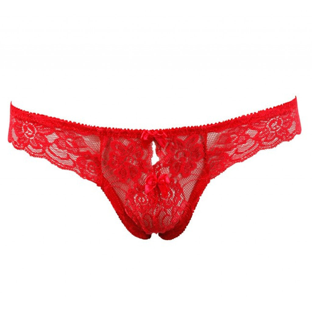 Erotic Satin Lace Red Bra Set - image 3