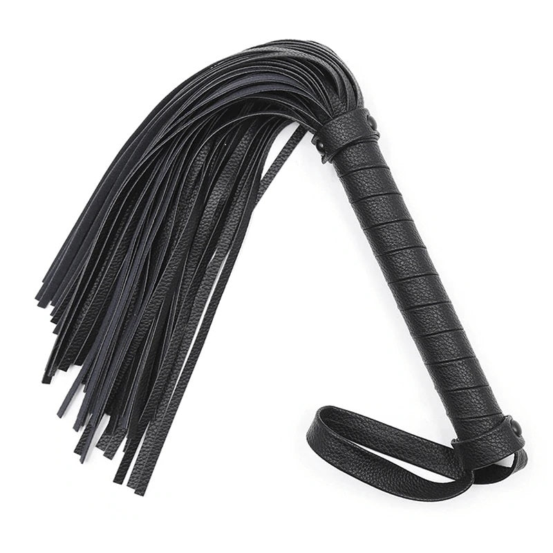 Naughty Toys 80 tails black Leather Flogger Whip 42 cm - image 5