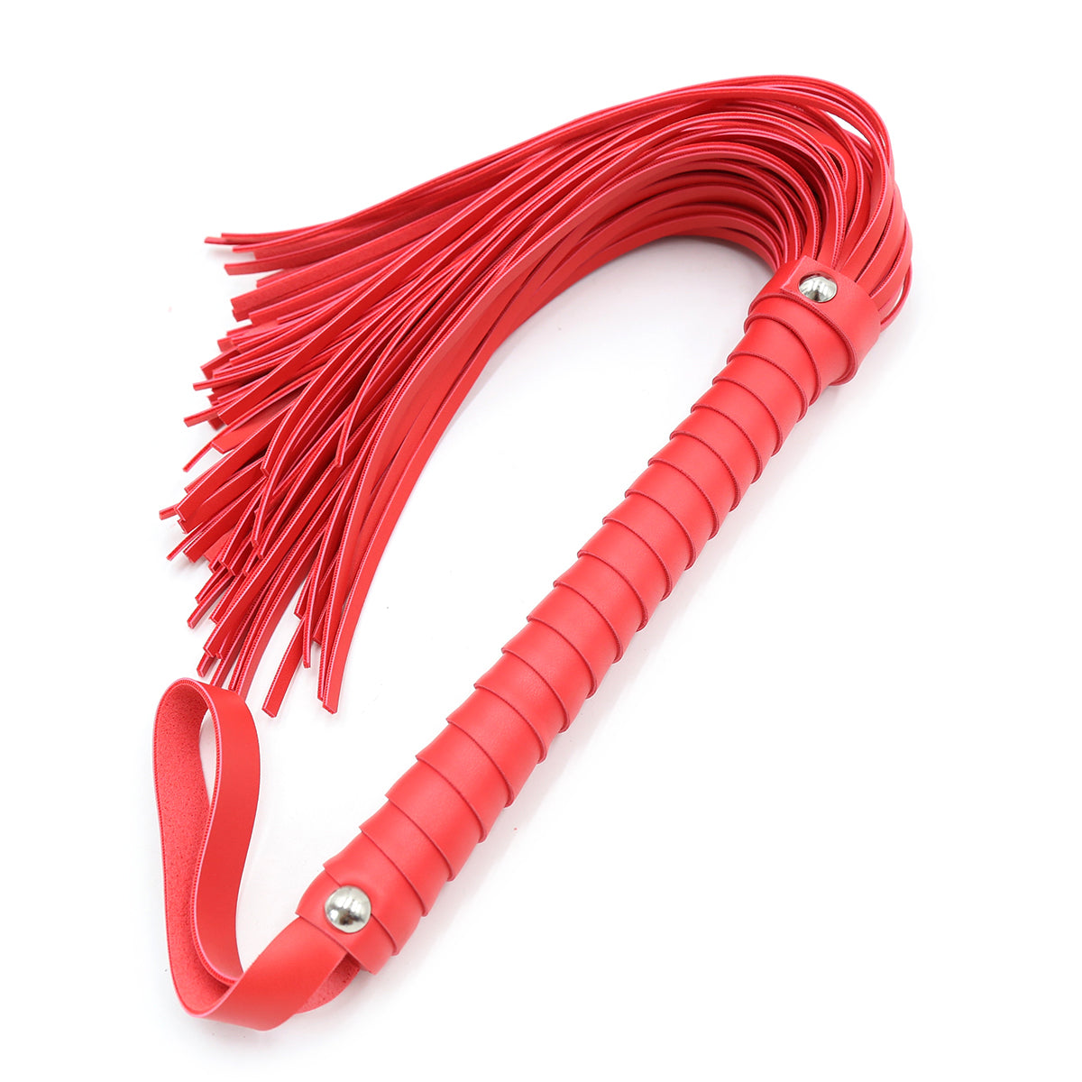 Naughty Toys 80 tails RED Leather Flogger Whip 42 cm Main image