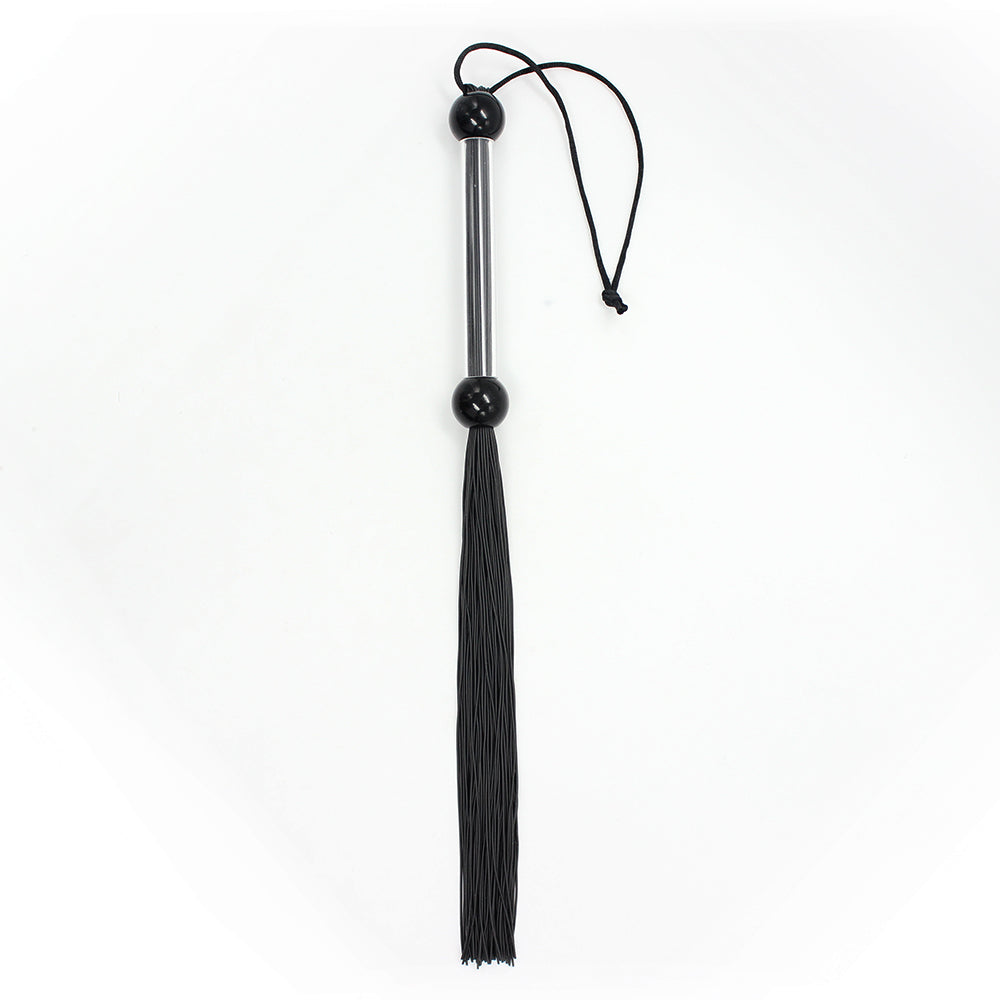NAUGHTY TOYS Black fetish silicone flogger whip 45 cm - image 3