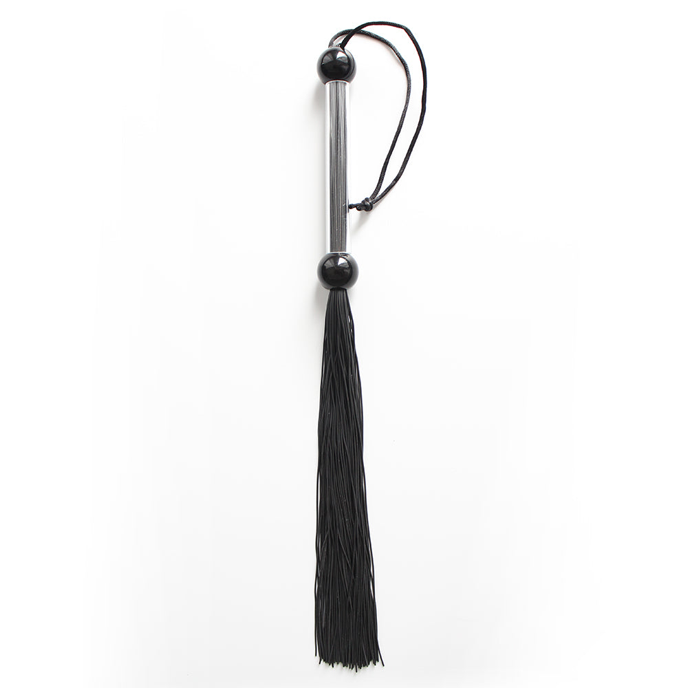 NAUGHTY TOYS Black fetish silicone flogger whip 45 cm Secondary image