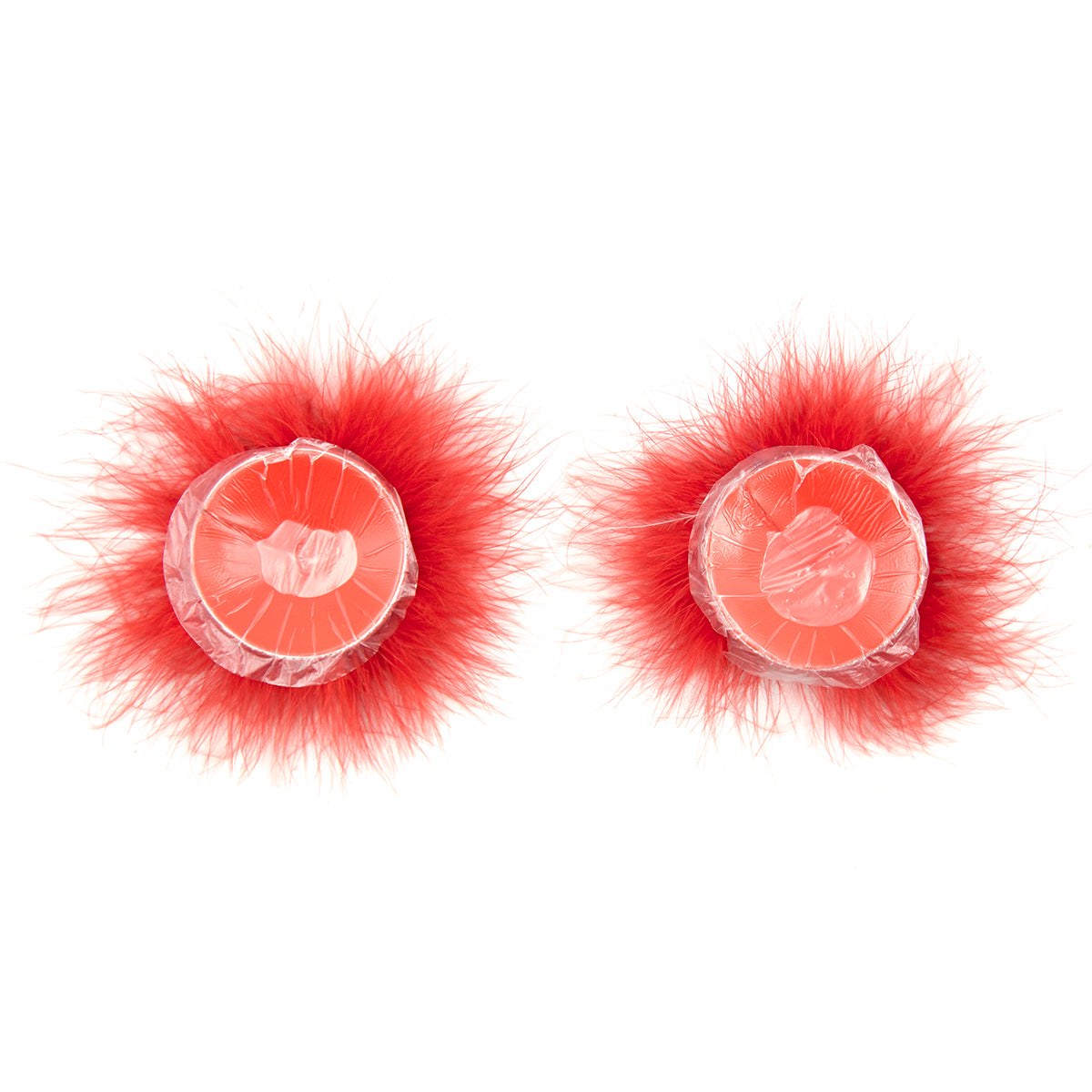 Naughty Toys Feather Round Nipple Pasties Red - image 3