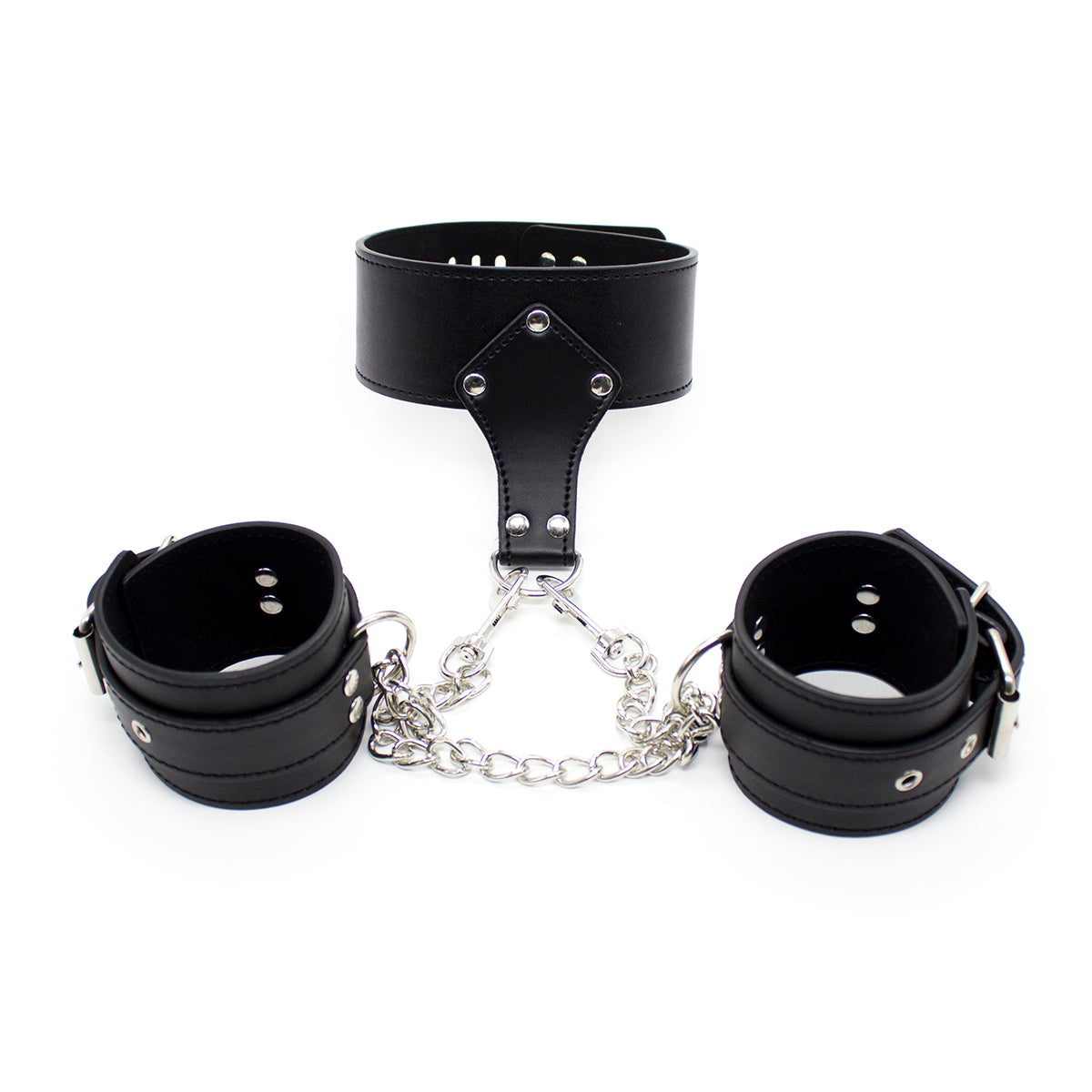 Neck to Wrist Bondage Restraints with chain Kit