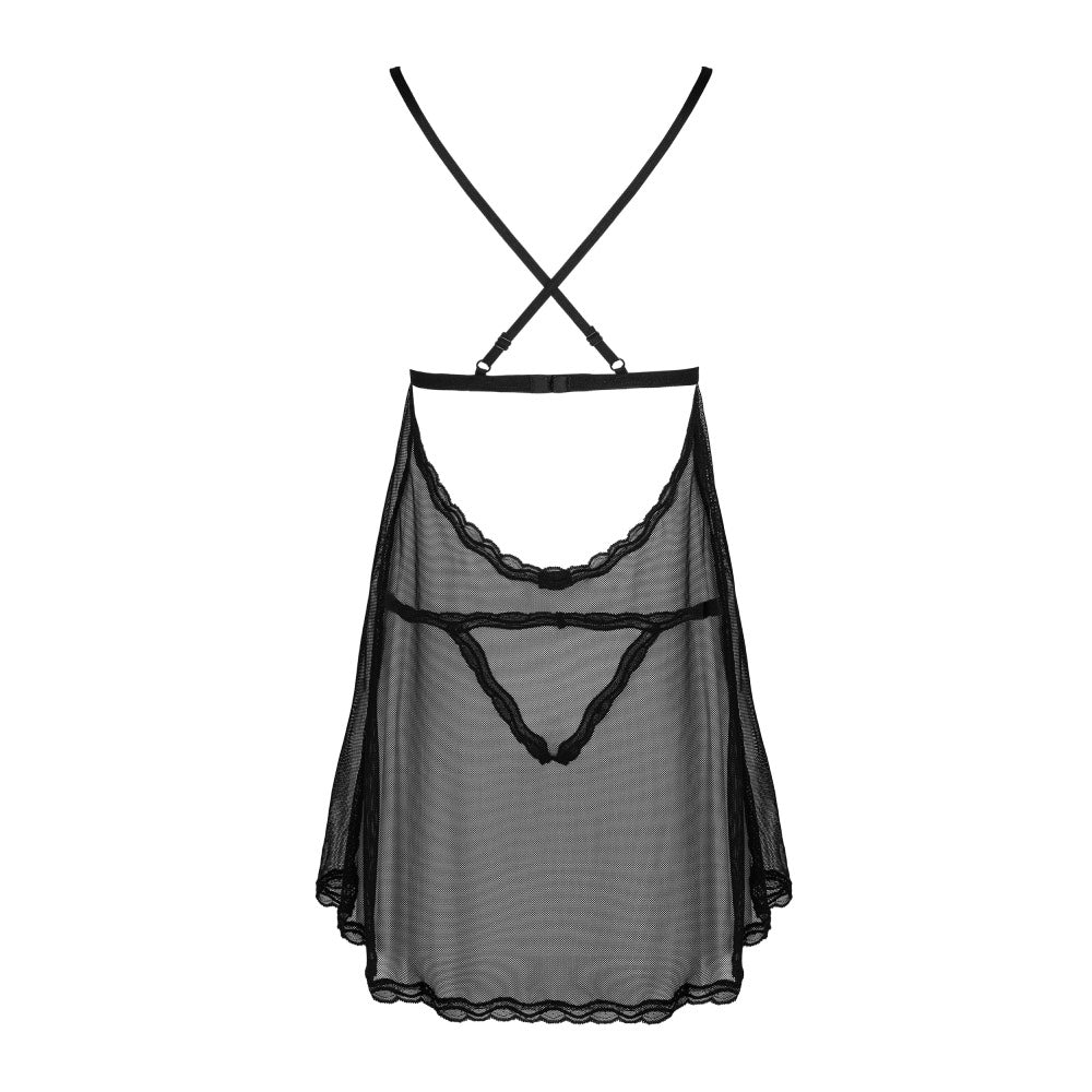 Plus size Obsessive Sedila sensual babydoll and thong black