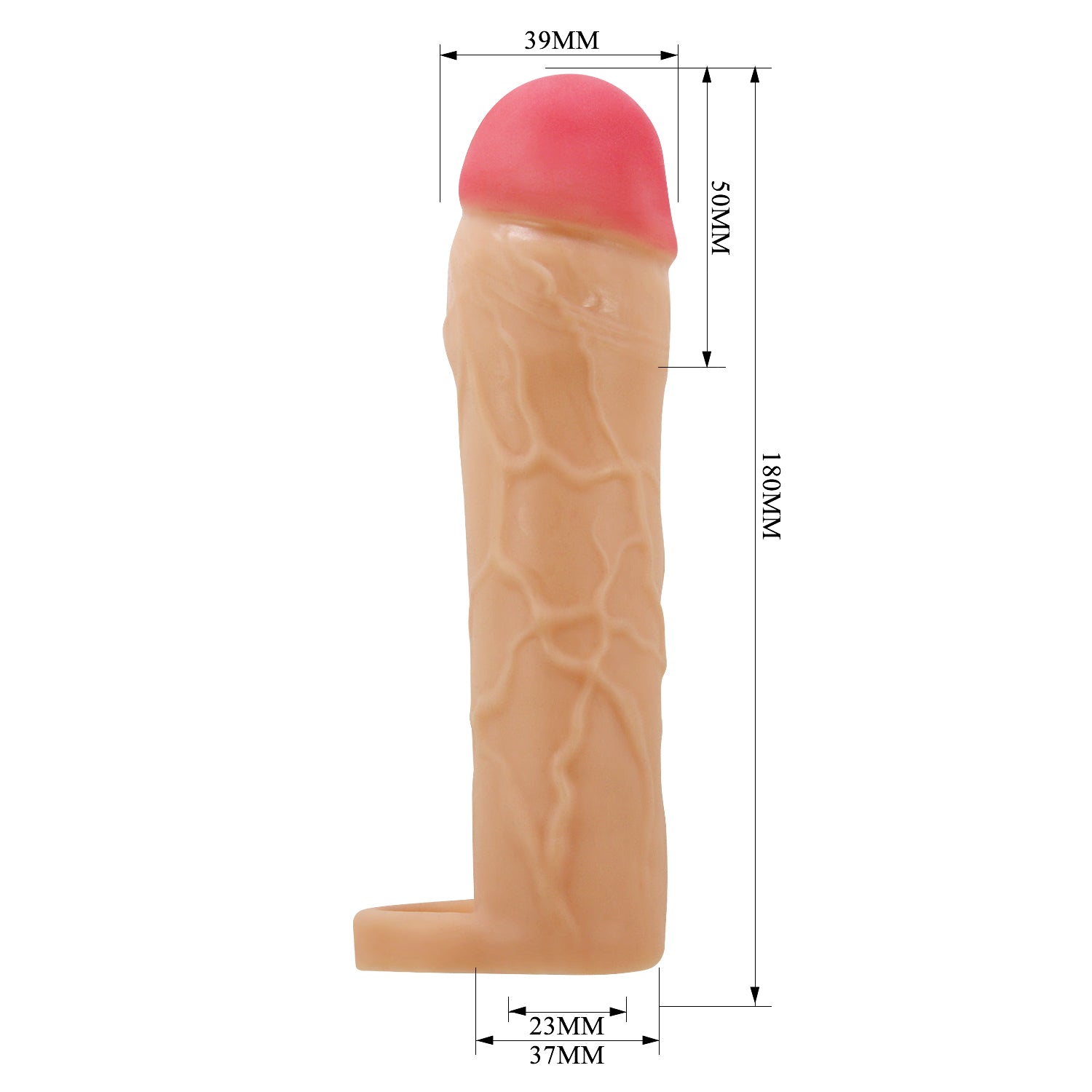 PRETTY LOVE HANI penis extension sleeve with testicles strap - image 3