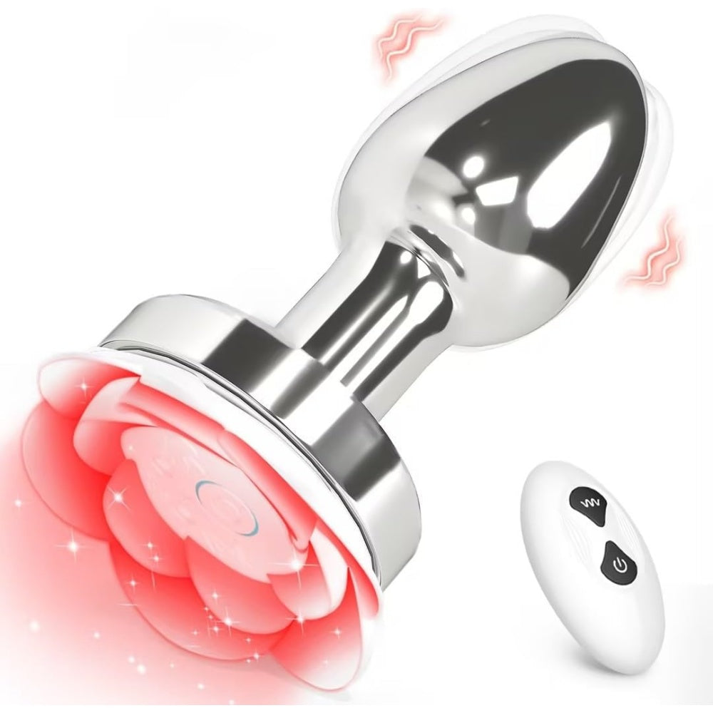 TOYBOY Remote Controlled vibrating Rose Metal Butt Plug - image 3