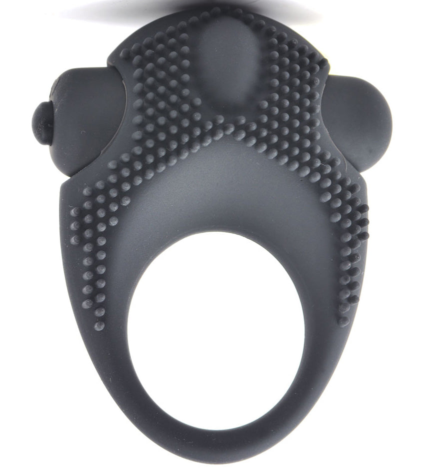 TOYBOY Silicone vibrating cock ring with clitoral tickler