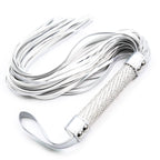 White Bdsm Bondage flogger with diamond Handle 55 cm - image 2