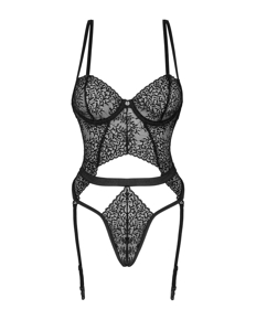 Picture of Sexy γυναικείο κορμάκι σε μαύρο χρώμα - OBSESSIVE YASKANA